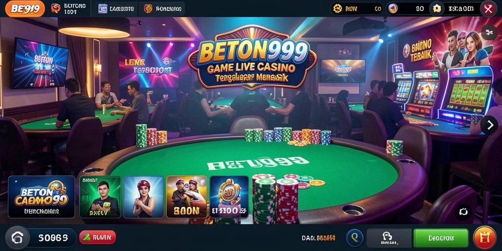 Screenshot BETON999 menunjukkan dealer langsung dan atmosfer kasino yang nyata.